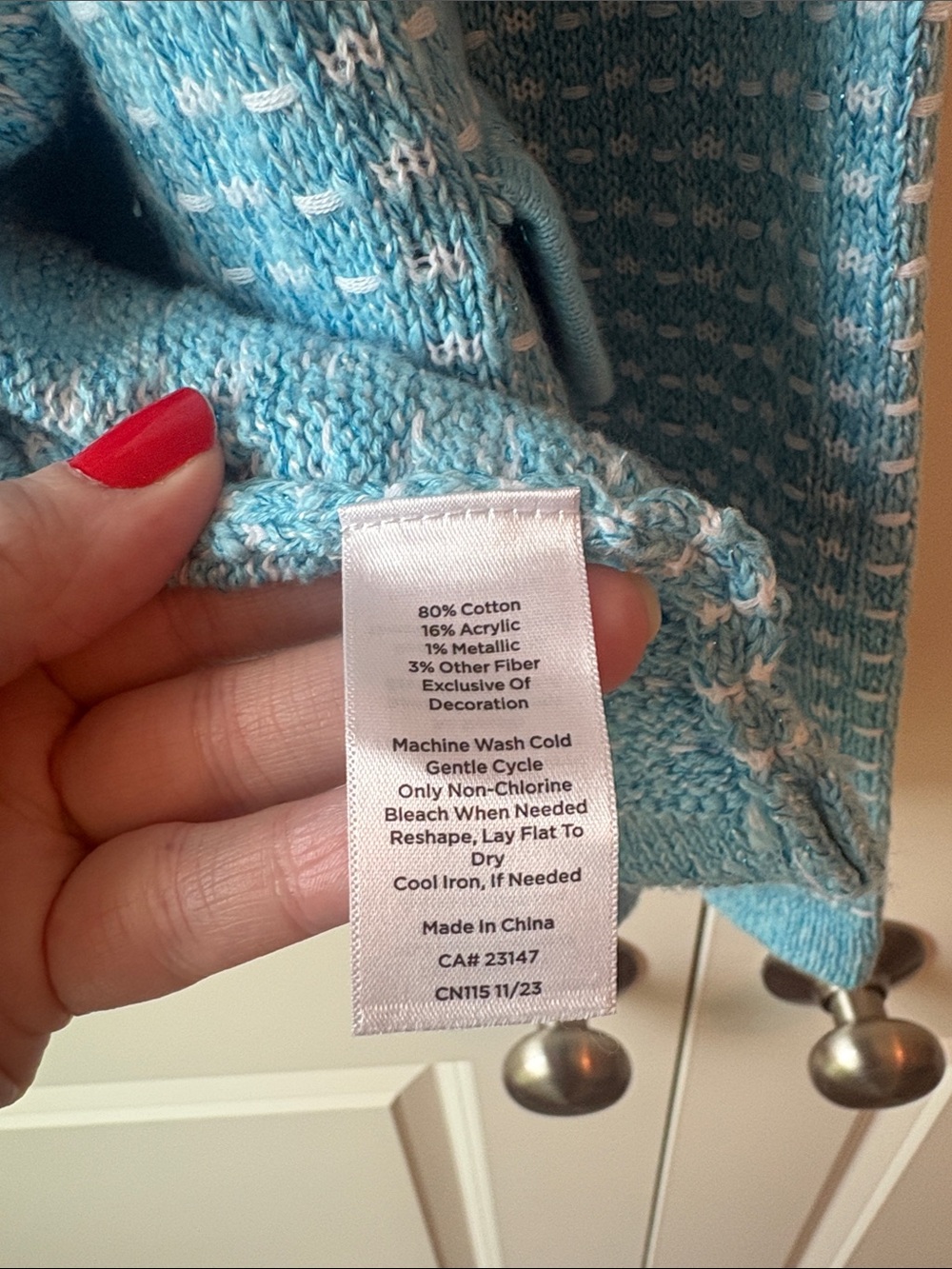 Talbots Light Blue Tweed Sparkle Zip Jacket - Picture 8 of 8